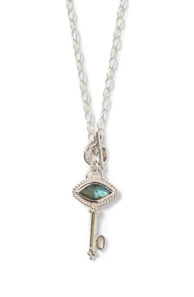 Chan Luu Labradorite Key Pendant Necklace In Silver