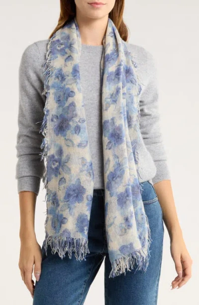 Chan Luu Fringe Cashmere & Silk Scarf In Blue