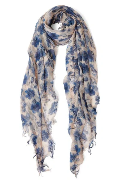 Chan Luu Fringe Cashmere & Silk Scarf In Blue