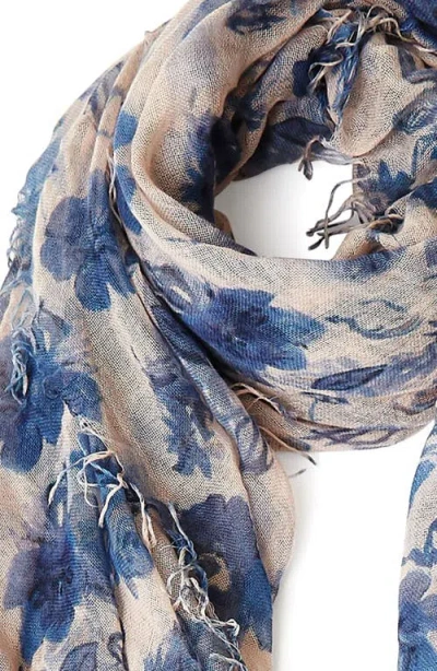 Chan Luu Fringe Cashmere & Silk Scarf In Blue