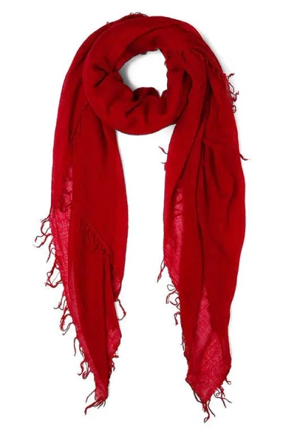Chan Luu Fringe Cashmere & Silk Scarf In Red
