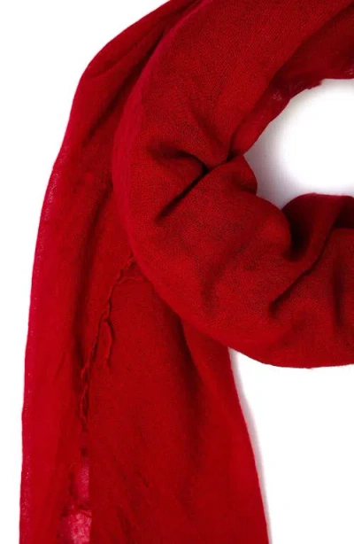 Chan Luu Fringe Cashmere & Silk Scarf In Red