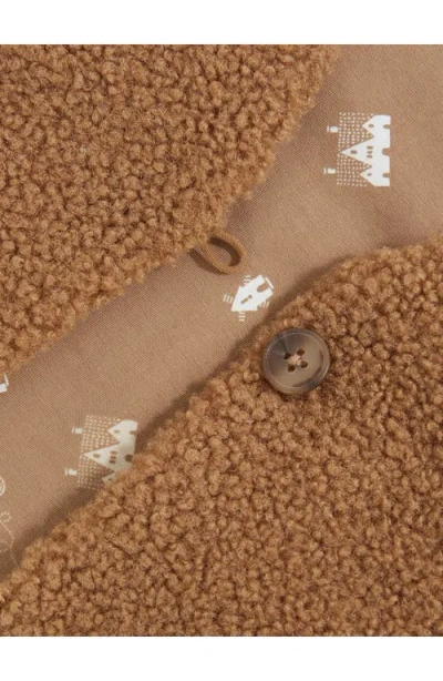 Reiss Shai Faux Shearling Vest In Brown