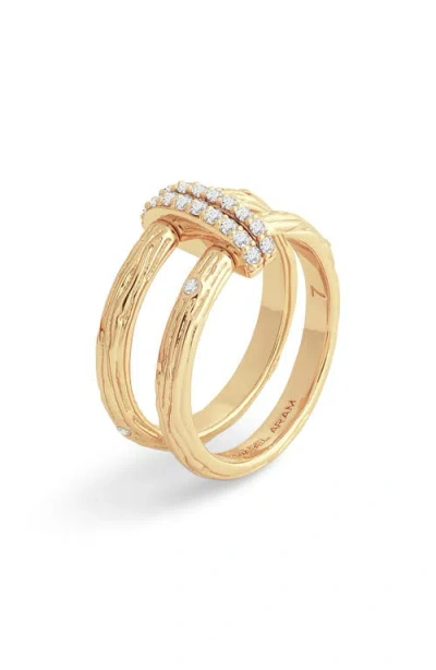 Anabel Aram Jewelry Enchanted Forest Double Stack Ring In Gold