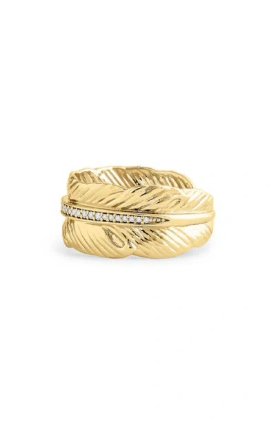 Anabel Aram Jewelry Feather Ring In Gold