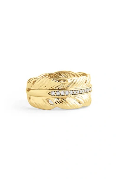 Anabel Aram Jewelry Feather Ring In Gold