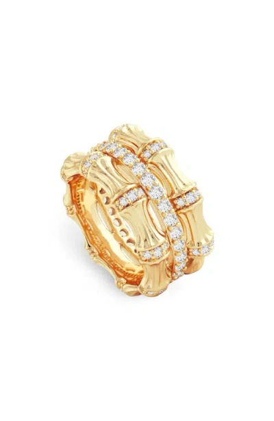 Anabel Aram Jewelry Bamboo Texture Stack Ring In Gold