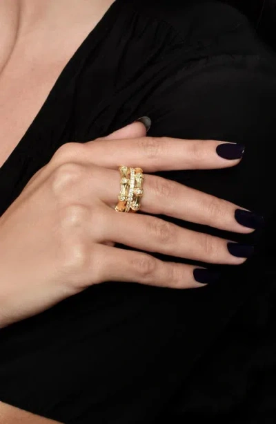 Anabel Aram Jewelry Bamboo Texture Stack Ring In Gold