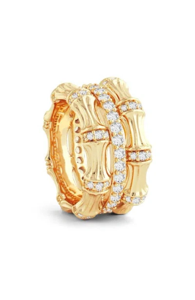 Anabel Aram Jewelry Bamboo Texture Stack Ring In Gold