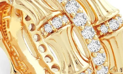 Anabel Aram Jewelry Bamboo Texture Stack Ring In Gold