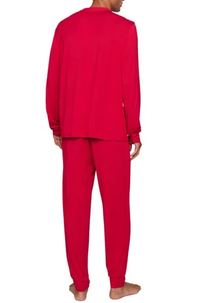 Eberjey Henry Stretch Tencel® Modal Long Pajamas In Red