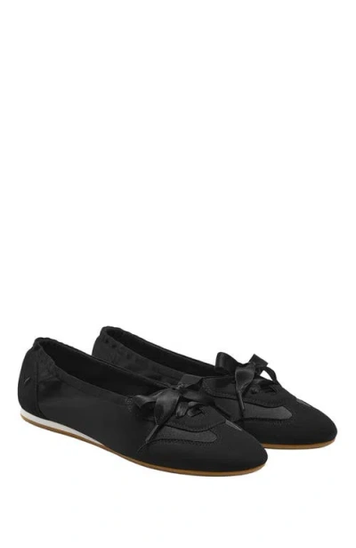 Vivaia Round-toe Satin Sneakerina In Black