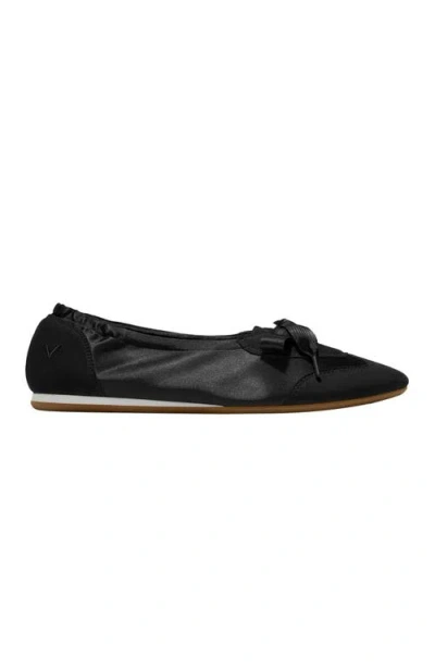 Vivaia Round-toe Satin Sneakerina In Black