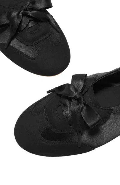 Vivaia Round-toe Satin Sneakerina In Black