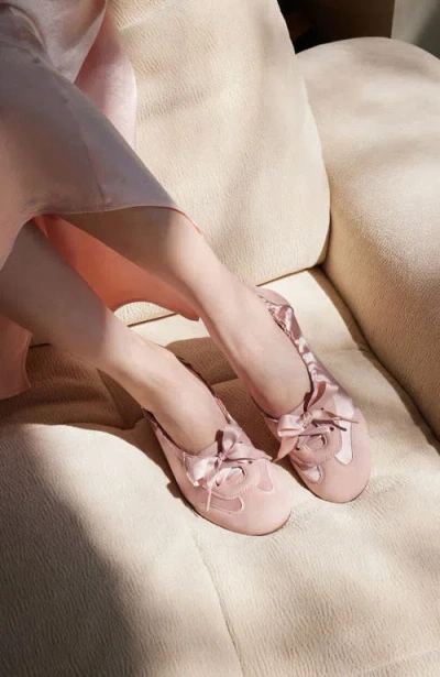 Vivaia Round-toe Satin Sneakerina In Pink