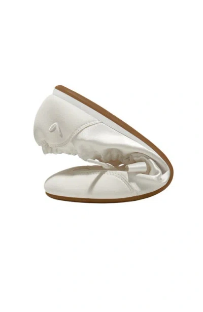 Vivaia Round-toe Satin Sneakerina In Gold