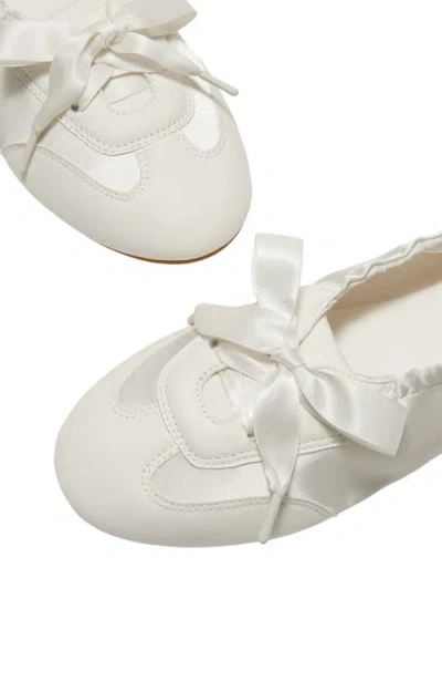 Vivaia Round-toe Satin Sneakerina In Gold