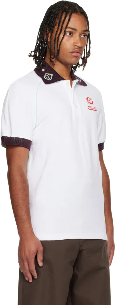 Casablanca Piqu Cotton Polo Shirt In White