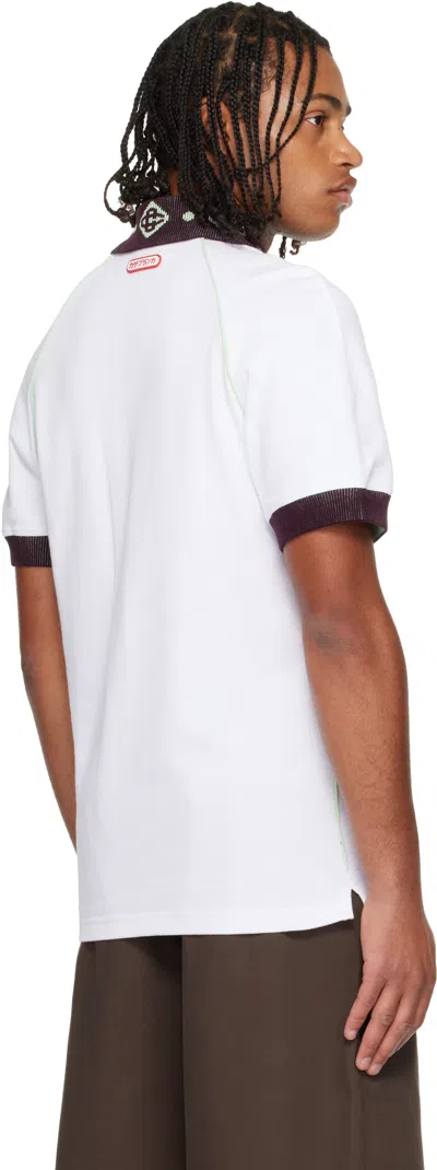 Casablanca Piqu Cotton Polo Shirt In White