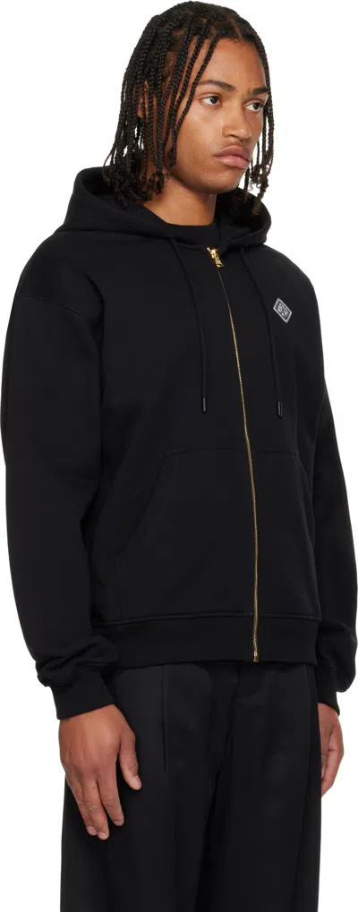 Casablanca Black 'casa' Chrome Full Zip Hoodie In Black