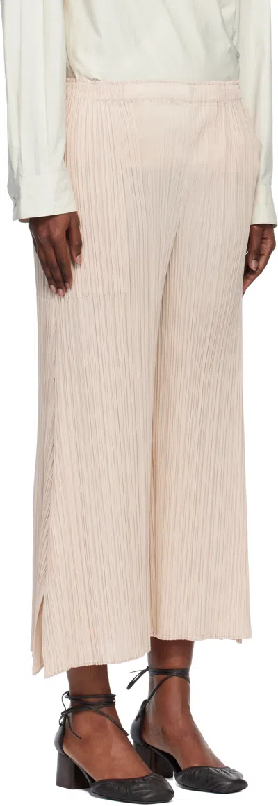 Issey Miyake Beige Monthly Color July Trousers In Pink