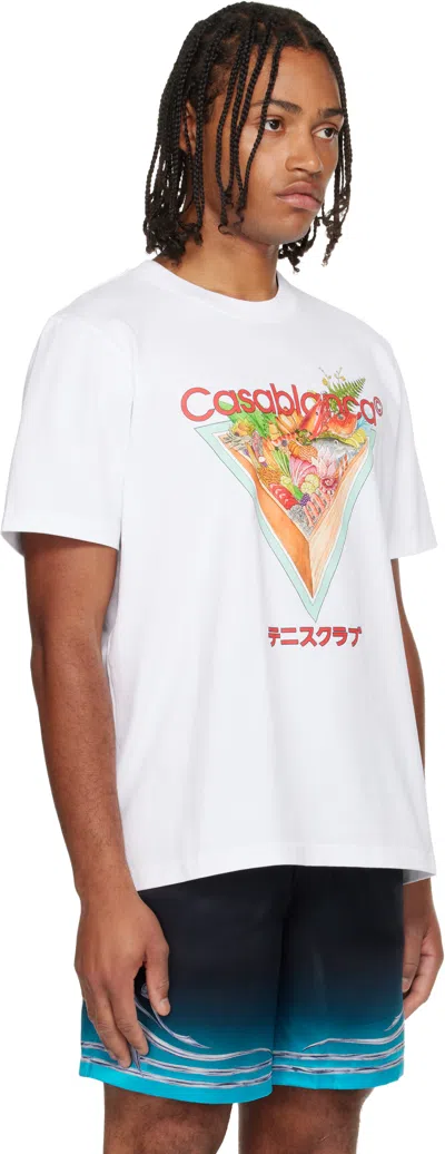 Casablanca Mens Tennis Club Icon Regular-fit Graphic-print Cotton T-shirt In White