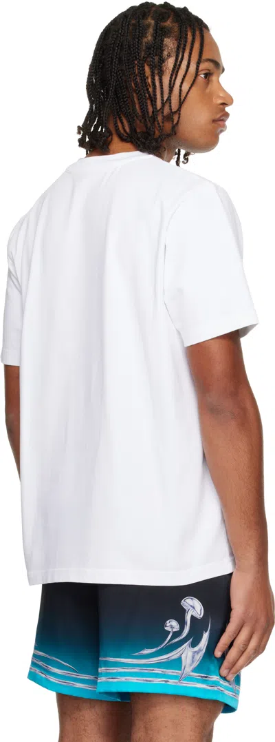 Casablanca Mens Tennis Club Icon Regular-fit Graphic-print Cotton T-shirt In White