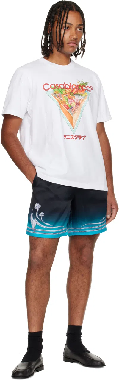 Casablanca Mens Tennis Club Icon Regular-fit Graphic-print Cotton T-shirt In White