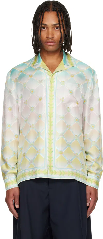Casablanca Long Sleeve Patterned Shirt Chest Pocket In Multi