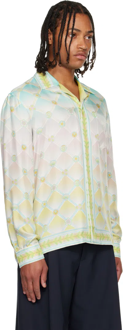 Casablanca Long Sleeve Patterned Shirt Chest Pocket In Multi