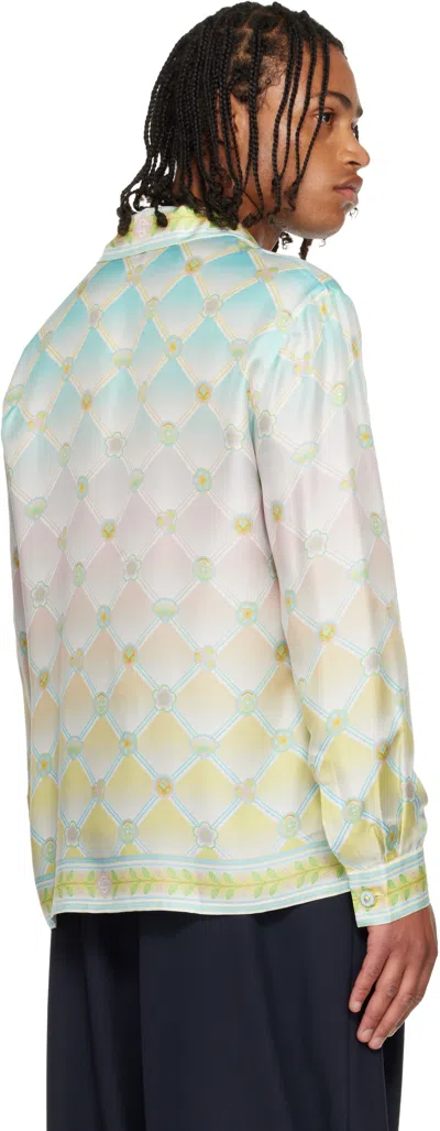 Casablanca Long Sleeve Patterned Shirt Chest Pocket In Multi