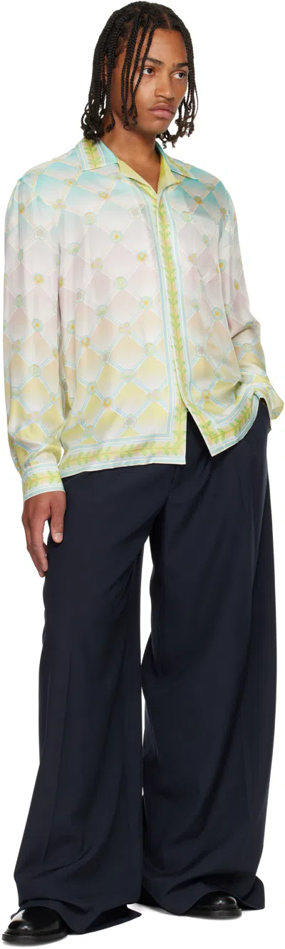 Casablanca Long Sleeve Patterned Shirt Chest Pocket In Multi