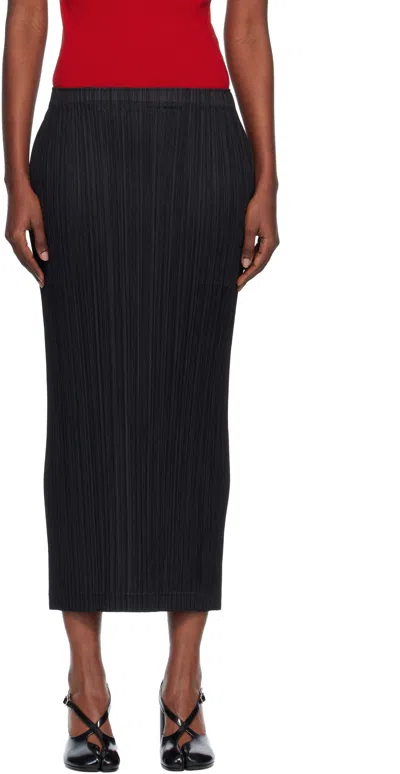 Issey Miyake Midi Skirt Featuring Pleated Design In Black