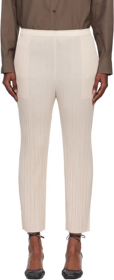 Issey Miyake Beige Monthly Color July Trousers In Neutral