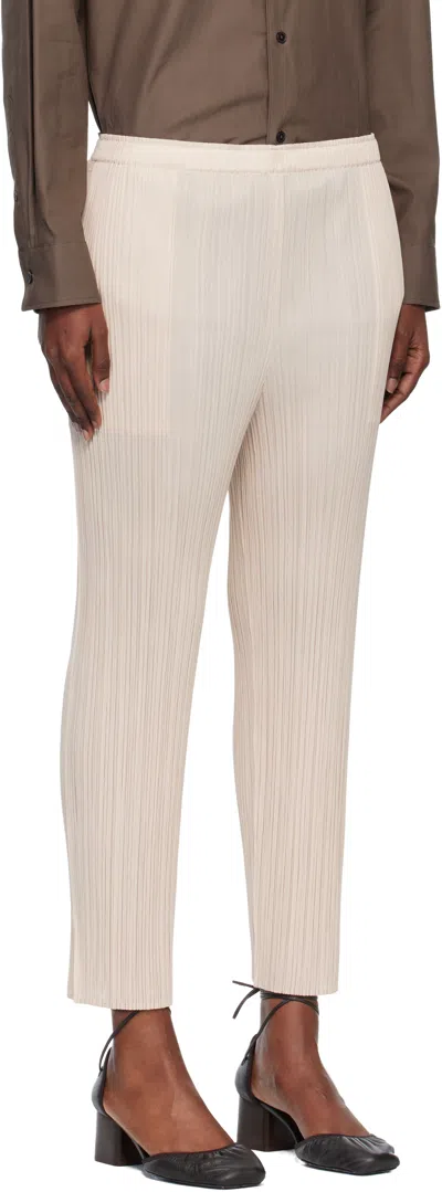 Issey Miyake Beige Monthly Color July Trousers In Neutral