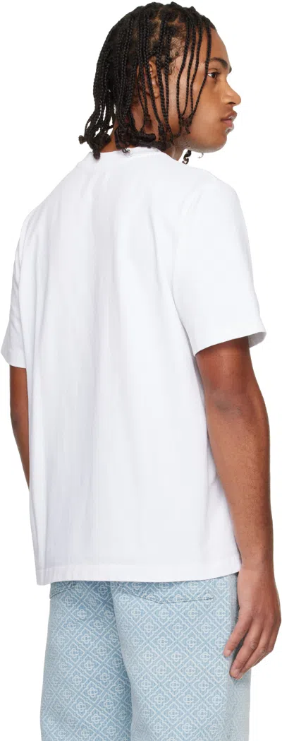 Casablanca White Cotton Short-sleeved T-shirt With Graphic Print In White