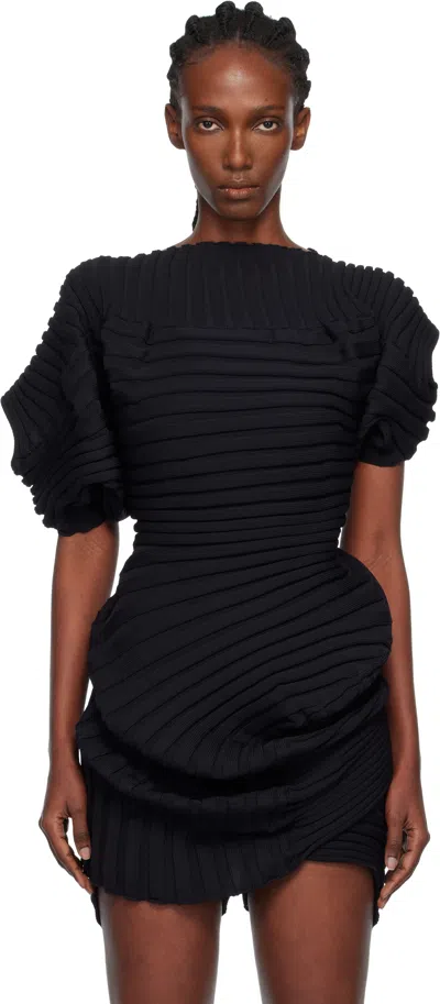 Issey Miyake Black Knit 'as It Is' Top In Black
