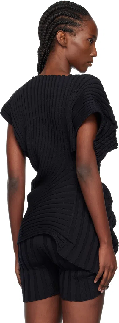 Issey Miyake Black Knit 'as It Is' Top In Black
