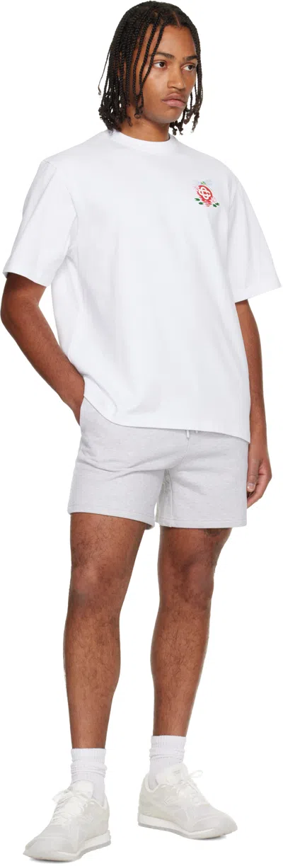 Casablanca Oversized T-shirt With Dragonfly Floral Print In White