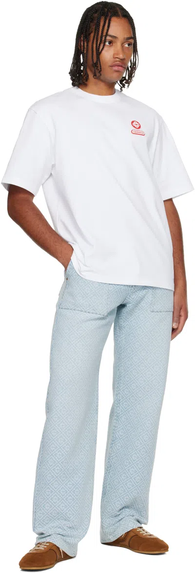 Casablanca White Dragonfly Floral Oversized T-shirt In Neutral