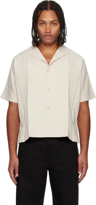 132 5. Issey Miyake Beige Flat Shirt In Neutral