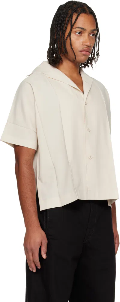 132 5. Issey Miyake Beige Flat Shirt In Neutral