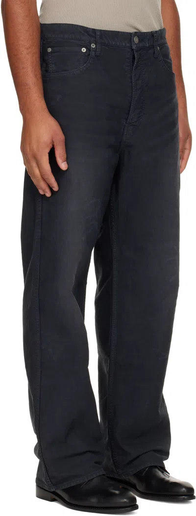 Visvim Black Fluxus 01 Wide G.cords Trousers In Black
