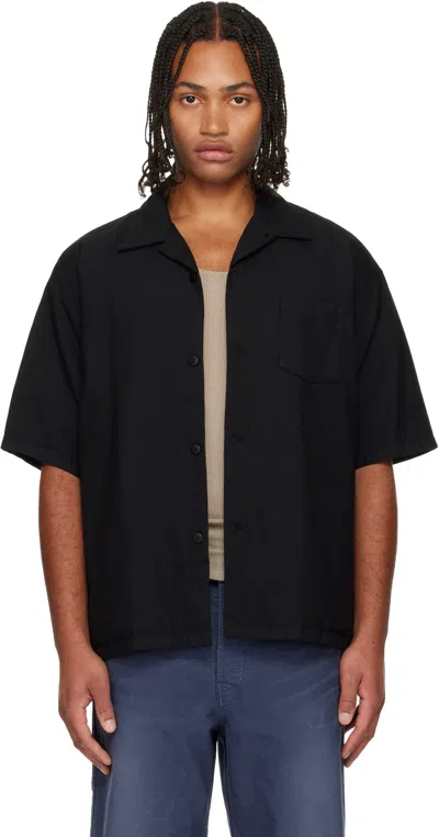 Visvim Black Wallis Short Sleeve Down Shirt In Black