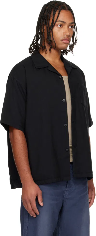 Visvim Black Wallis Short Sleeve Down Shirt In Black