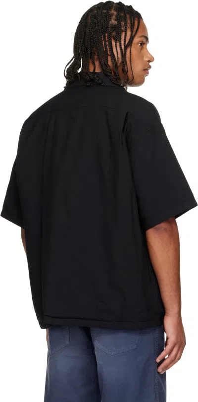 Visvim Black Wallis Short Sleeve Down Shirt In Black