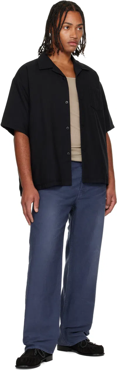 Visvim Black Wallis Short Sleeve Down Shirt In Black