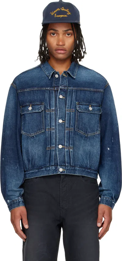 Visvim Navy 101x Denim Jacket In Blue