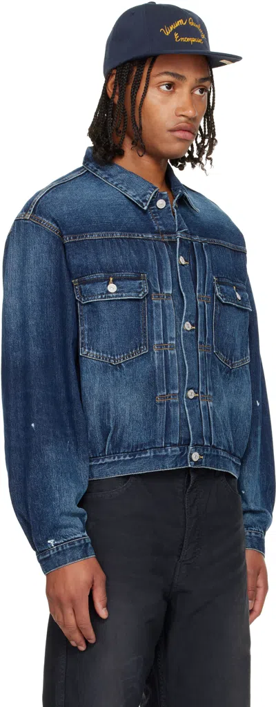 Visvim Navy 101x Denim Jacket In Blue