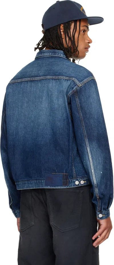 Visvim Navy 101x Denim Jacket In Blue